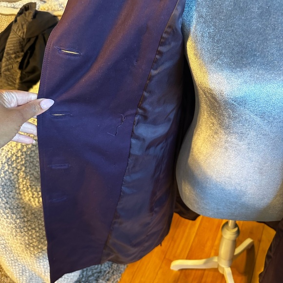 Hobbs London Saskia Purple Trench Coat Size US 6. Pre-owned. - Picture 7 of 14